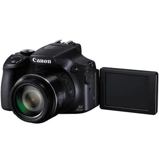 دوربین دیجیتال کانن مدل PowerShot SX60 HS با مانیتور باز از نمای نزدیک