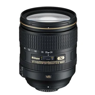 لنز دوربین نیکون AF-S 24-120mm F/4G ED VR از نمای جانبی