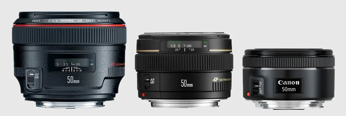 مقایسه لنز Canon 50mm f/1.2 ، Canon 50mm f/1.4 و Canon 50mm f/1.8