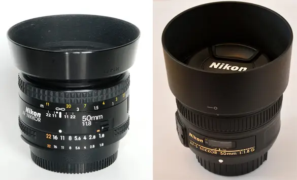 - مقایسه لنزهای Nikon 50mm f/1.8D و f/1.8G در کنار هم؛ تفاوت طراحی و مانت