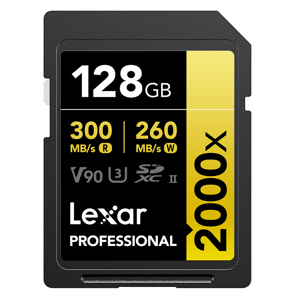Lexar GOLD Series Professional 2000x 128GB UHS-II SDXC Memory Card